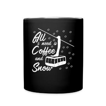 Ski Snowboard Ski Lift - Full Colour Mug - black - Front