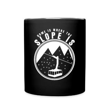 Snowboard Ski Montagnes Remontée mécanique - Mug uni - noir - Devant