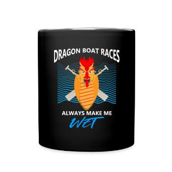 Drachenbootfahren-Thema für Drachenbootpaddeln - Tasse einfarbig - Schwarz - Vorne