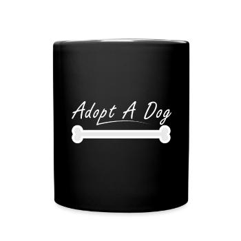 Adopt a dog - Full Colour Mug - black - Front