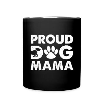 Proud dog mom - paw - Full Colour Mug - black - Front