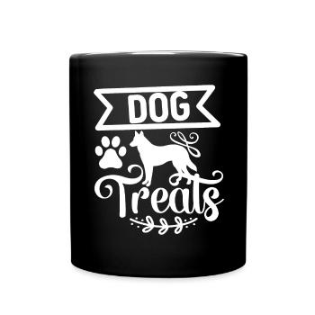 DOG Treats - Erwachsener Hund und Pfote - Tasse einfarbig - Schwarz - Vorne