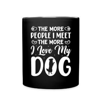Plus je rencontre de gens, plus j’aime - Mug uni - noir - Devant