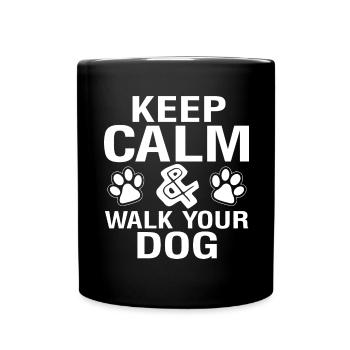 Restez calme _ Promener le chien - Mug uni - noir - Devant