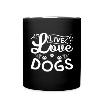 Leben Liebe Hunde - - Tasse einfarbig - Schwarz - Vorne