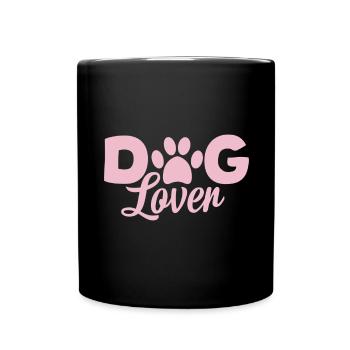 Hundeliebhaber - Pink Paw - Tasse einfarbig - Schwarz - Vorne