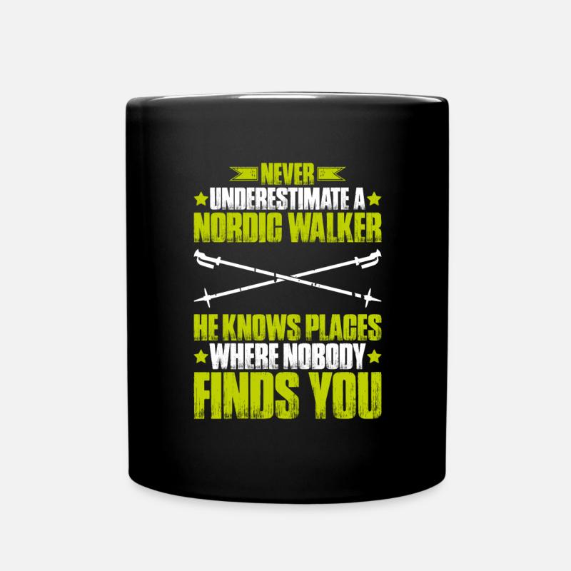 Nordic Walking Nordic Walker Nordic Walken - Tasse einfarbig - Schwarz