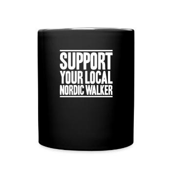 Nordic Walking Nordic Walker Nordic Walken - Tasse einfarbig - Schwarz - Vorne