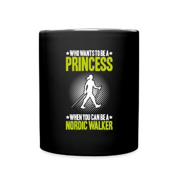 Nordic Walking Nordic Walker Nordic Walken - Tasse einfarbig - Schwarz - Vorne