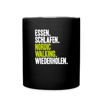 Nordic Walking Nordic Walker Nordic Walken - Tasse einfarbig - Schwarz - Vorne