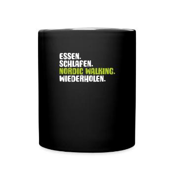 Nordic Walking Nordic Walker Nordic Walken - Tasse einfarbig - Schwarz - Vorne