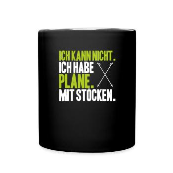 Nordic Walking Nordic Walker Nordic Walken - Tasse einfarbig - Schwarz - Vorne