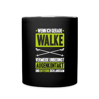 Nordic Walking Nordic Walker Nordic Walken - Tasse einfarbig - Schwarz - Vorne