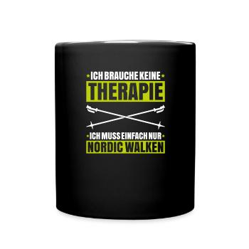 Nordic Walking Nordic Walker Nordic Walken - Tasse einfarbig - Schwarz - Vorne