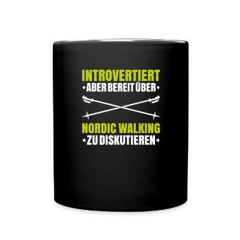 Nordic Walking Nordic Walker Nordic Walken - Tasse einfarbig - Schwarz - Vorne