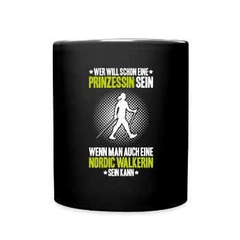 Nordic Walking Nordic Walker Nordic Walken - Tasse einfarbig - Schwarz - Vorne