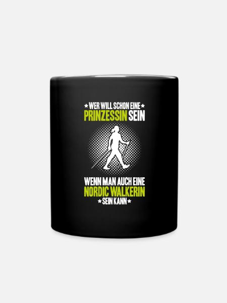 Nordic Walking Nordic Walker Nordic Walken - Tasse einfarbig - Schwarz