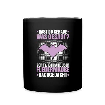 Fledermaus Fledermäuse Bat Bats Fledertier - Tasse einfarbig - Schwarz - Vorne