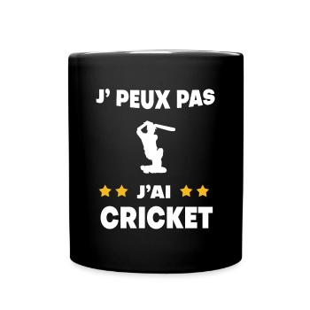 Je peux pas j'ai cricket cadeau batteur - Mug uni - noir - Devant