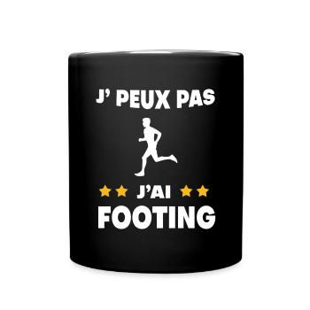 Je peux pas j'ai footing cadeau coureur - Mug uni - noir - Devant