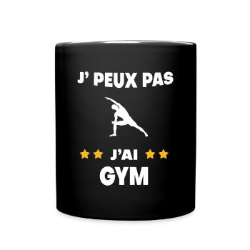 Je peux pas j'ai gym cadeau gymnaste - Mug uni - noir - Devant