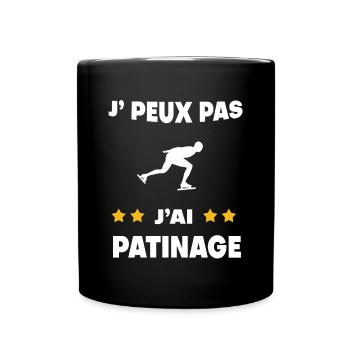 Je peux pas j'ai patinage cadeau patineur - Mug uni - noir - Devant