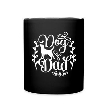 Erwachsener Hund - Dog Dad - Tasse einfarbig - Schwarz - Vorne