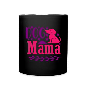 Maman chien - rose - Mug uni - noir - Devant