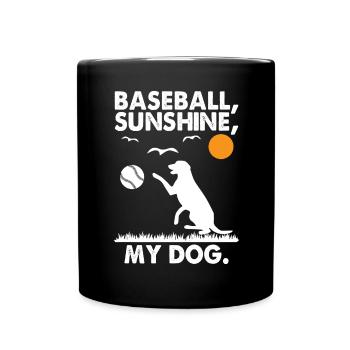 Baseball Sunshine My Dog - Full Colour Mug - black - Front