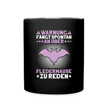 Fledermaus Fledermäuse Bat Bats Fledertier - Tasse einfarbig - Schwarz - Vorne