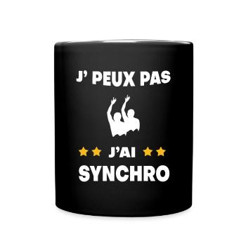 Je peux pas j'ai synchro cadeau nageur - Mug uni - noir - Devant