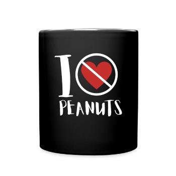 Peanut Allergy Awareness Peanut Allergic - Tasse einfarbig - Schwarz - Vorne