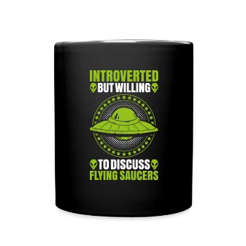UFO Alien Flying Saucer Extraterrestrial Space - Full Colour Mug - black - Front