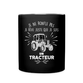 Je suis un tracteur Citation Homme - Mug uni - noir - Devant
