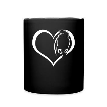 Budgerigar Heart Budgerigars - Full Colour Mug - black - Front