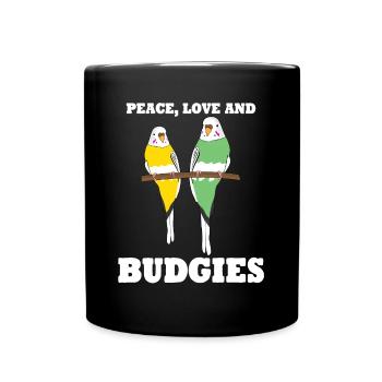 Budgerigar Birds Budgerigars - Full Colour Mug - black - Front