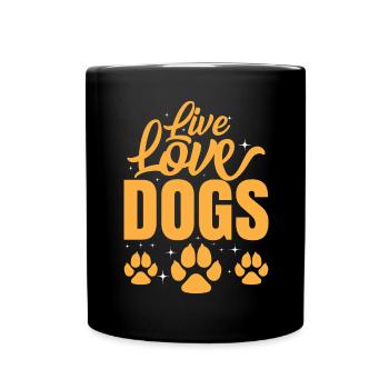 Life Love Dogs - orange - Full Colour Mug - black - Front