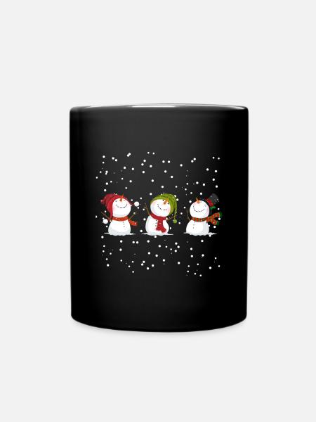 Schneemann Winter Geburtstag Weihnachten Winter - Tasse einfarbig - Schwarz