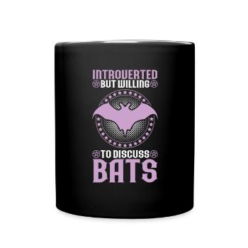 Fledermaus Fledermäuse Bat Bats Fledertier - Tasse einfarbig - Schwarz - Vorne