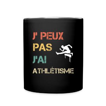 Je peux pas j'ai athlétisme vintage drôle - Mug uni - noir - Devant