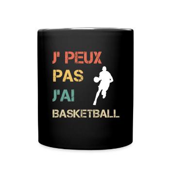 Je peux pas j'ai basketball vintage drôle - Mug uni - noir - Devant