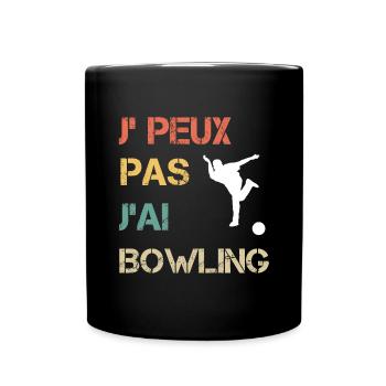 Je peux pas j'ai bowling vintage drôle - Mug uni - noir - Devant