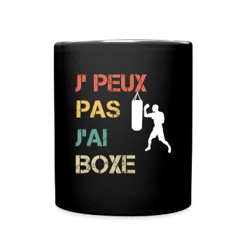 Je peux pas j'ai boxe vintage drôle - Mug uni - noir - Devant