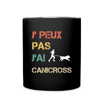 Je peux pas j'ai canicross vintage drôle - Mug uni - noir - Devant