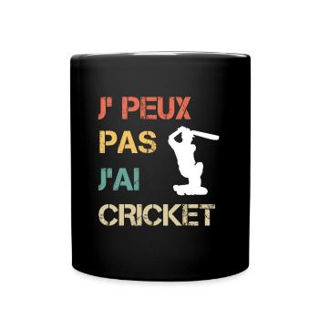 Je peux pas j'ai cricket vintage drôle - Mug uni - noir - Devant