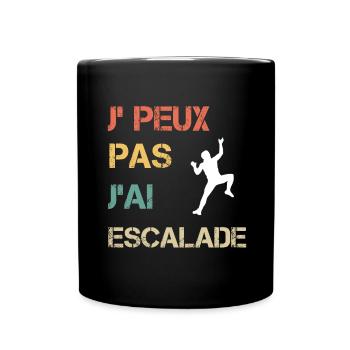 Je peux pas j'ai escalade vintage drôle - Mug uni - noir - Devant