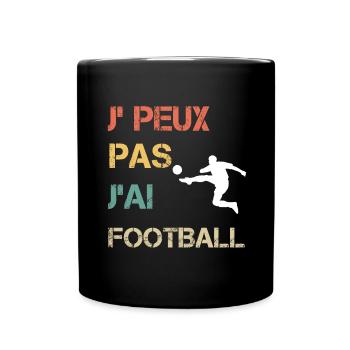 Je peux pas j'ai football vintage drôle - Mug uni - noir - Devant
