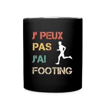 Je peux pas j'ai footing vintage drôle - Mug uni - noir - Devant