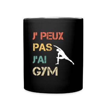 Je peux pas j'ai gym vintage drôle - Mug uni - noir - Devant