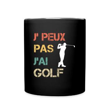 Je peux pas j'ai golf vintage drôle - Mug uni - noir - Devant